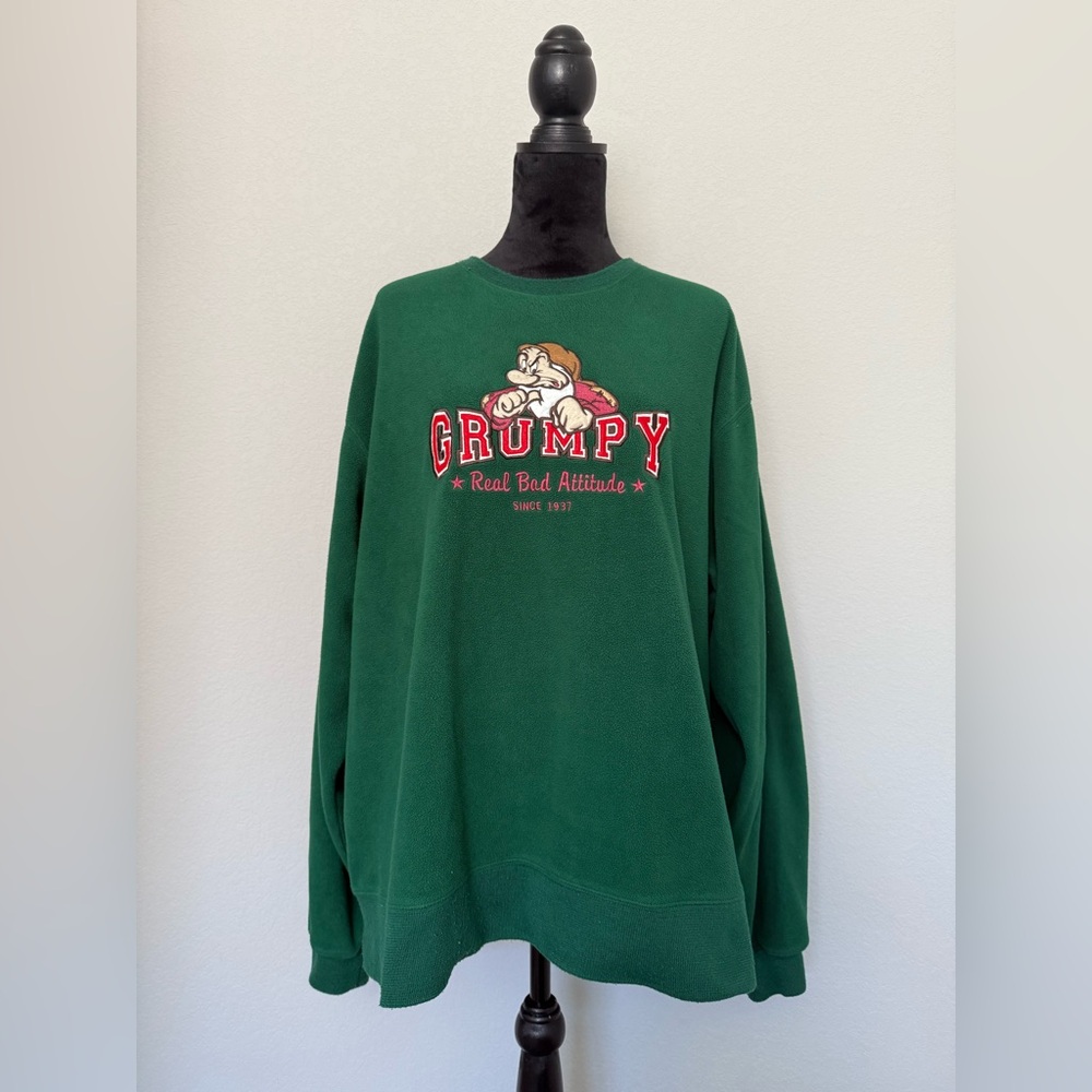 Disney Vintage Grumpy Green Fleece Sweatshirt size XL